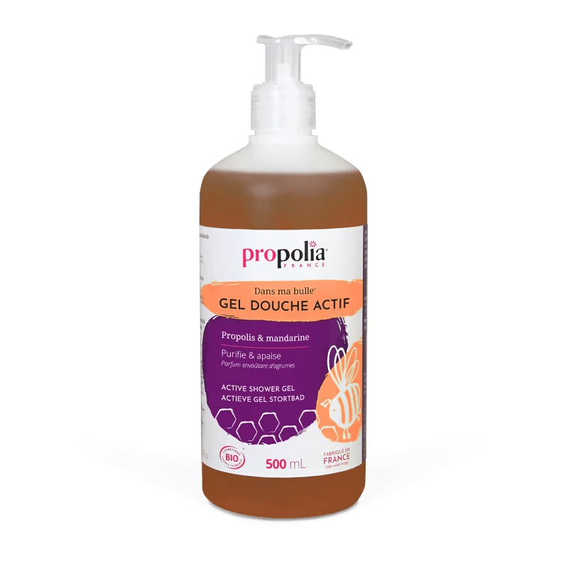 Gel douche actif Bio - Propolis & Mandarine -GRAND FORMAT 500mL